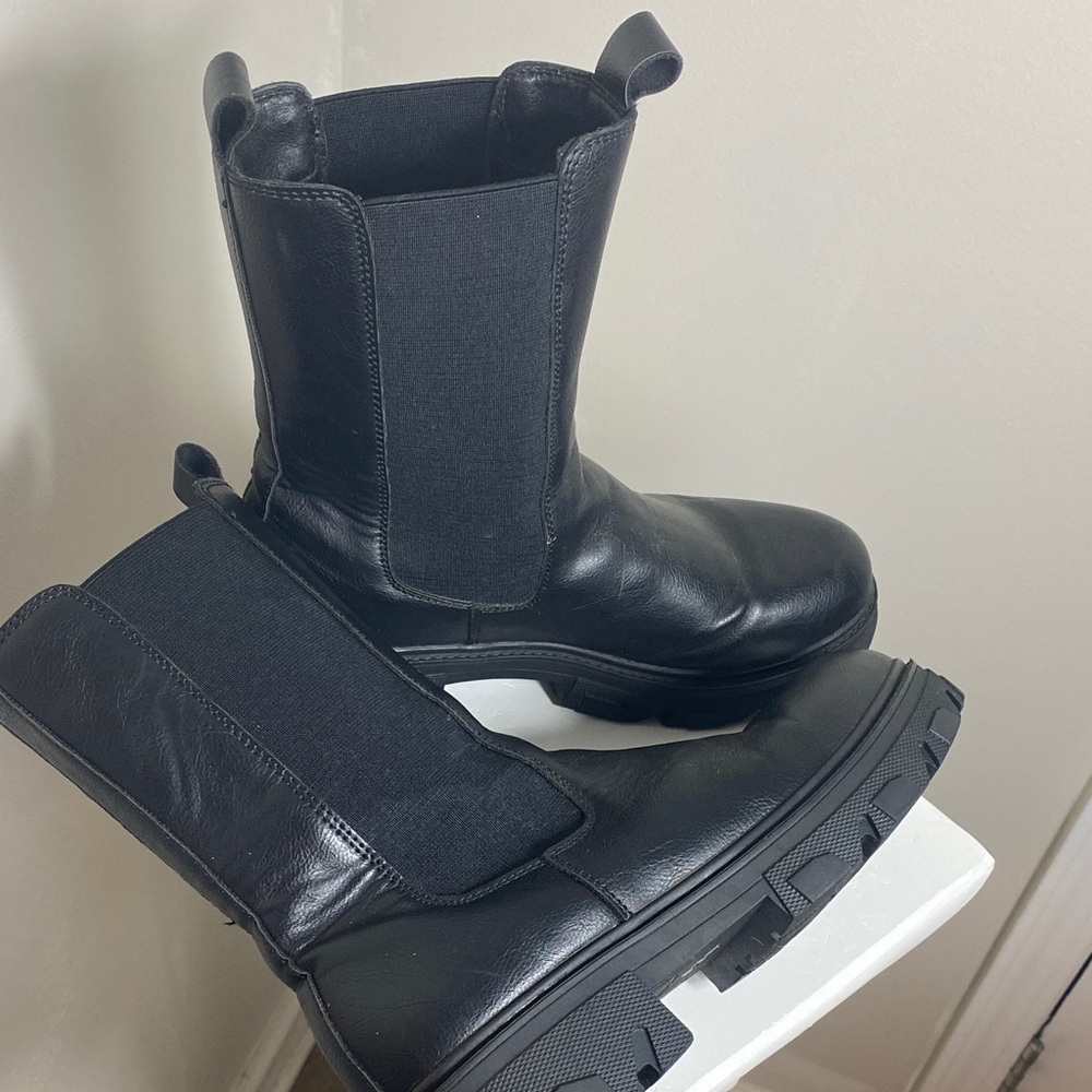 Black Combat & Moto Boots - Picture 5 of 7